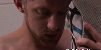 Wanking Jock with Bigcock using both Arms