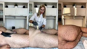 Comprehensive bikini hair removal for a very hairy penis