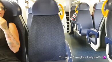 Horny milf on the train