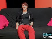 Cute emo twink Andy Kay wanks out his wad in his room