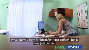 Hot Hospital Sexy blonde MILF feeds then fucks doctor