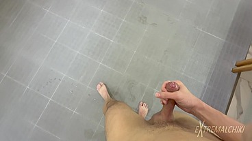 Gym locker room stud masturbation