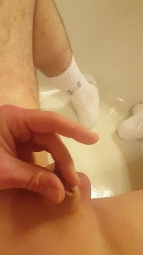 Micropenis two-finger cumload