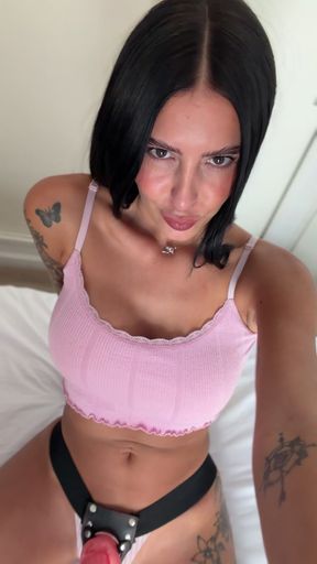 Trans porn star shows off thick ass