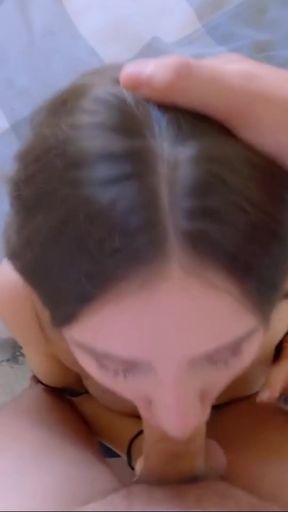 Blonde woman giving blowjob