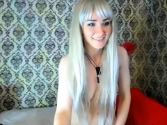 Blonde Cute Chick masturbating in front of the webcam