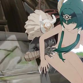 Genshin Impact Candace with Hilichurl Sex Hentai Mmd 3D Sea Green Hair Color Edit Smixix