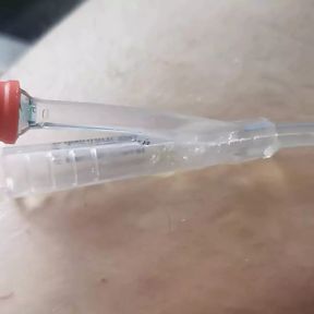 Playing with my catheter and cock 4