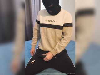 Gracious male stroking in adidas