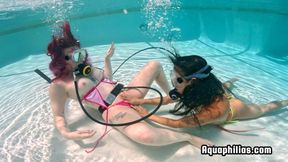 Aquaphilias- Real Lesbian Girlfriends Ayla Zara Wild Underwater Scuba Sex in EXTREMELY Tiny Micro Bikinis!