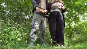 Son-in-law's Hand in Mother-in-law's Underpants While She Pulls Her Nipples and Jerks off My Cock on the Street