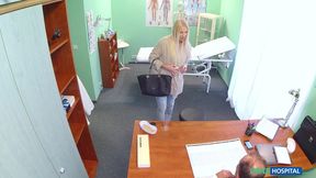 Busty Blonde Needs Help in the Doctors Toilet - Fake Hospital
