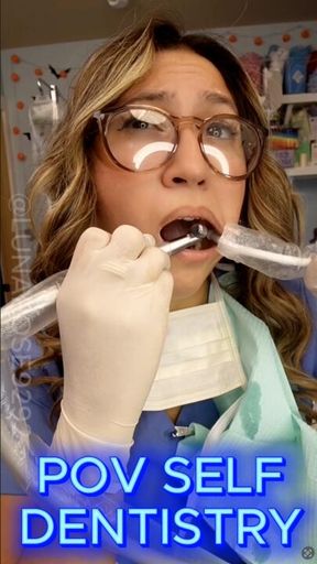 10 min POV Watch Dental Assistant Luna perform a dental filling procedure on herself with her real dental unit and instruments 🧤🪥🦷🔥🥵