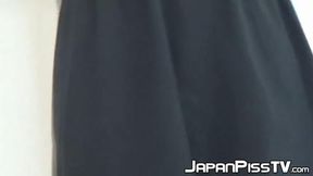 Pretty Asian girls enjoy playful urination