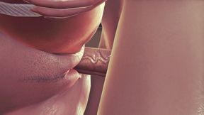 3D Hentai Blonde Takes Rough Anal Missionary - POV Desk Fuck &amp; Cum Dripping Off Her Big Ass!
