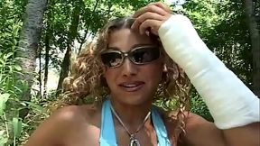 Barbara in a porn audition fucking in the grove outside the house - Sex in Italian families!