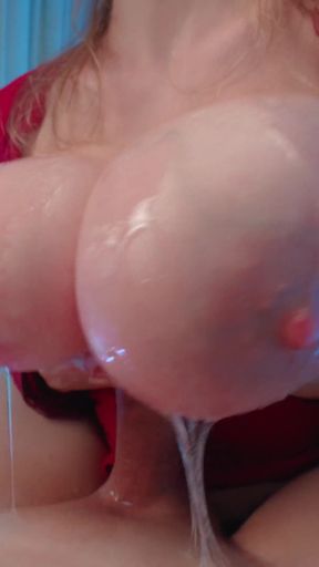 Sexy Cleavage Paizuri Queen Nuru Gel Titjob & Cum Between Big Tits - Lilykoti