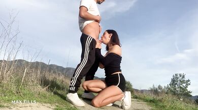 Big titty dream girl gets fucked on public hiking trail