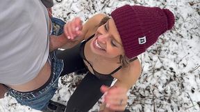 Outdoor creampie 3some with sex-obsessed Milf