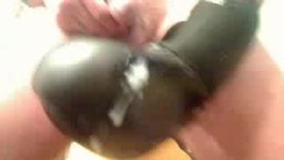 Close-up Cumshots on Kick-boxing Glove!