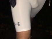 JUICY BULGE in Compression Shorts ** Climbing Stairs **