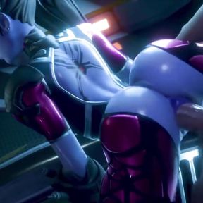 Bending Widowmaker Over And Fucking Her Tight Pussy