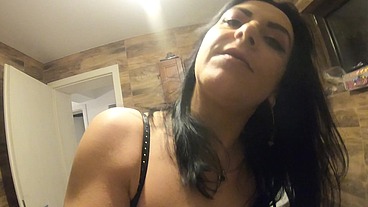 Beautiful latina girl masturbating while peeing