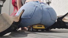 Pickup Hood Fart Ride – Jeans & Leather Boots Fart Domination