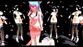 Hentai Anime Lamb Gets Wild With Futanari Crowd Action