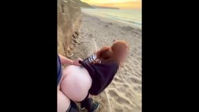 Risky Public Sex With Redhead On Beautiful English Beach