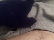 Touching myself with glove. Precum.
