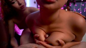 two mouths, one cock – pov double blowjob with diana marquez & sallys vamp