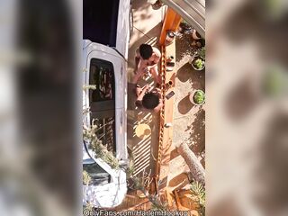 Man sucks off straight whiteboy with big dick!