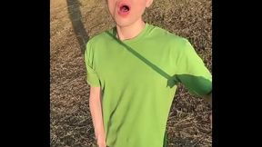 Horny Jock Risky Jerking Off His Massive Cock Outdoors