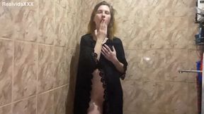 Irina, the ordinary girl with perfect natural tits, masturbates and has real orgasms