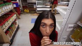 Hung dude fingers and bangs busty Aubry Babcocks tight pussy at work