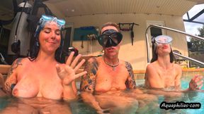 Aquaphilias- Ama Kelli Lemew- Threeway Skinny Dip in the Apartment Pool