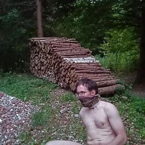 Outdoor forest masturbation