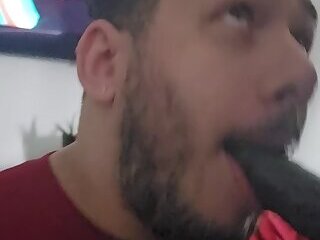 Opus throats huge dick