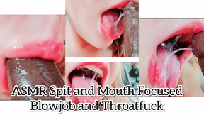 ASMR Spit and Mouth Focused Blowjob and Throatfuck