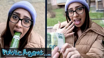 Ale Danger deepthroats a huge cock in public