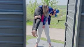 lifting and carrying a weak boy