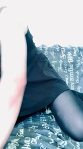 this horny chick with a dick can't calm down and is doing her best to fuck her ass