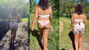 can t stop farting during trail walk outdoor public farts chubby girl