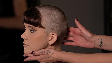 Nikita gets a surprising new look - shaved smooth (STEP 3)