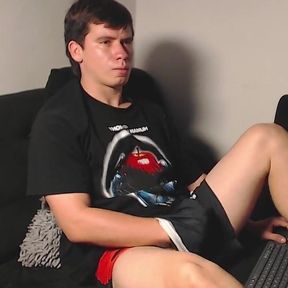 Straight Is in Clothes and Undresses for Someone in a Show