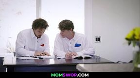 MomSwop - Motorcyclist Step Moms Pummeling their Bookworm Stepsons, Tricia Oaks, Lily Lane, Rion King, Robby Echo