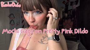 Mochi Gags on her Pretty Pink Dildo