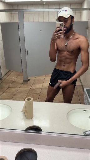 Public Bathroom Jerk!!! X:D9ATHLETE