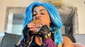 jinx cosplay eating fetish – belly sounds, burps and vore fantasy